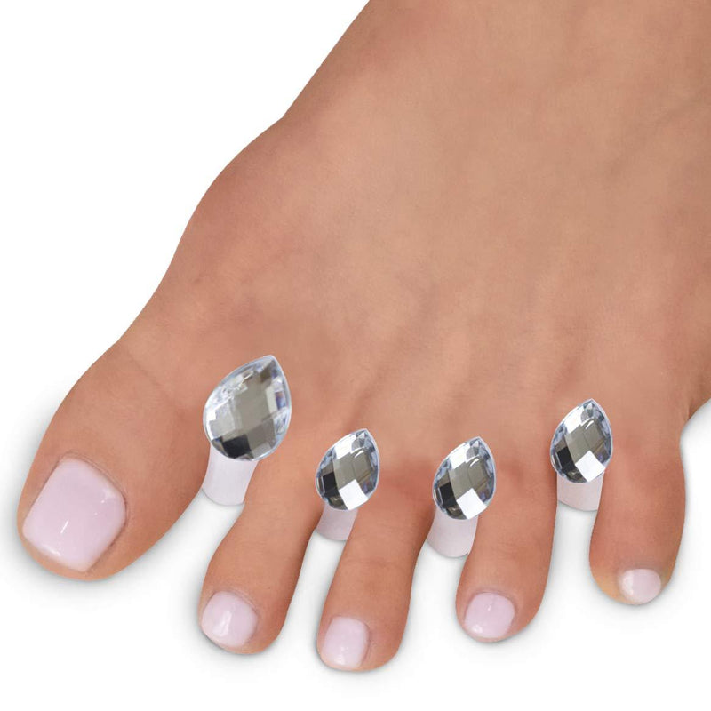 Toe Separators for Nail Polish Pedicure - 8 x Spacers, Stretchers, Spreaders, Polish Guards - Toe Spacers for Feet - (Diamond) Diamond - BeesActive Australia