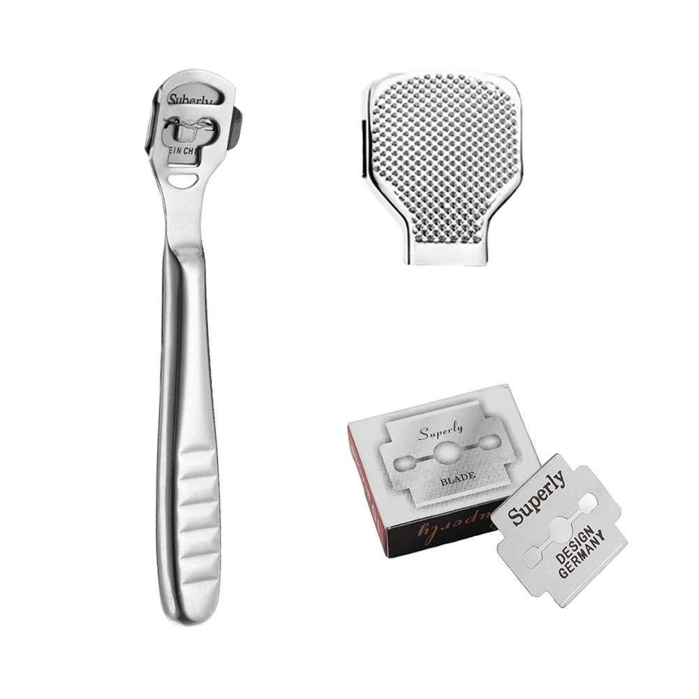 Foot Callus Shaver Tools Set, 10 Blades and File Head with Portable Carrying Case Stainless style - BeesActive Australia