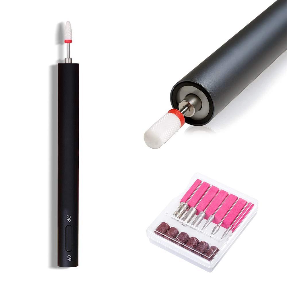 Portable Rechargeable Electric Nail Drill Machine Mini Nail File USB Acrylic Nail Drill Pen LED Portable Nail Drill Machine Kit Professional Manicure Pedicure for Acrylic Gel Nails Polishing - BeesActive Australia