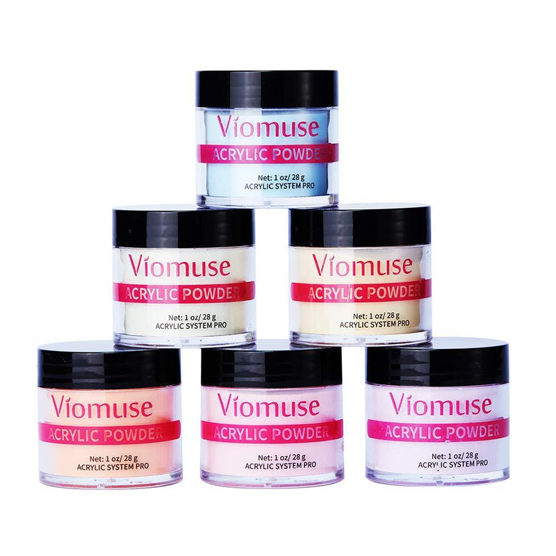 Viomuse Acrylic Powder 6 Packs Set Macaron Colors Nail Art Kit (Color2) Color2 - BeesActive Australia