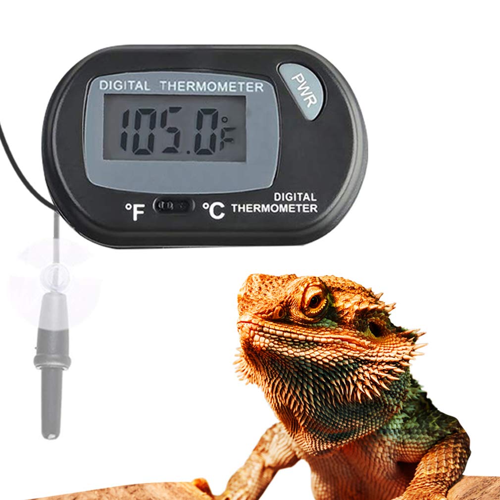 Meric Digital Thermometer for Bearded Dragon, Accurately Reads Enclosure Temperature in Celsius & Fahrenheit, 2 Suction Cups, Accessories Included for Installation - BeesActive Australia