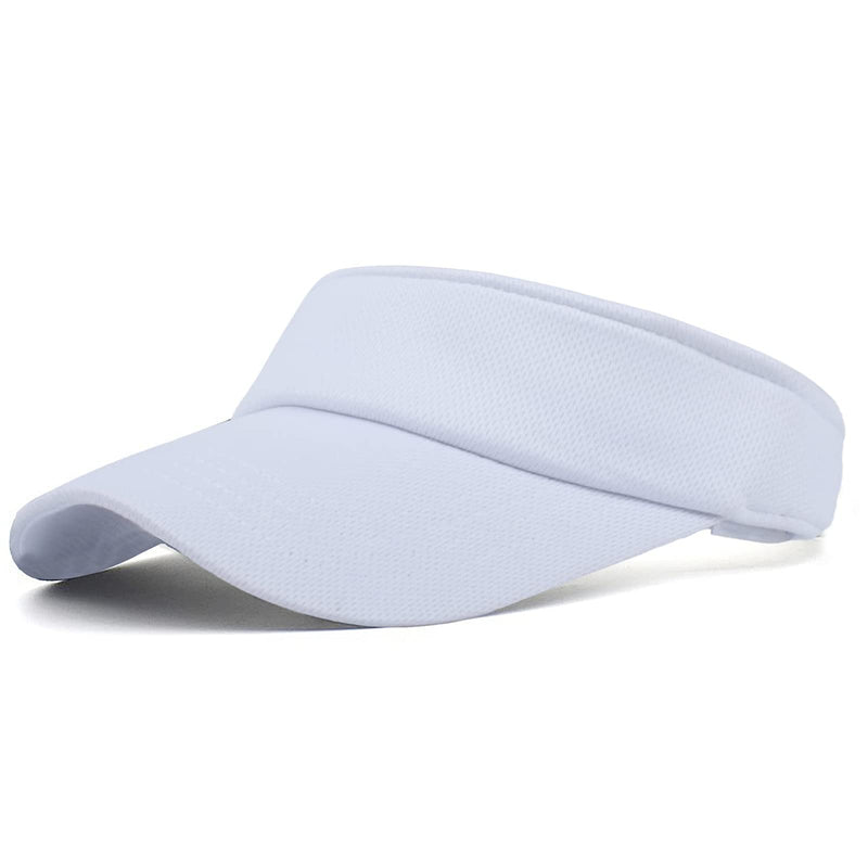 Sun Visor Hats for Women Men Sun Protection Velcro Sun Hat Adjustable Lightweight Outdoor Sports Visor Cap #1 White - BeesActive Australia