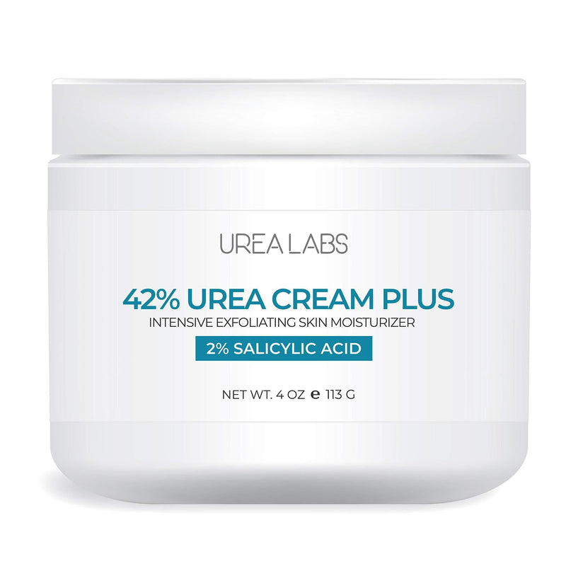 UREA LABS | 42% Urea Cream PLUS w/ 2% Salicylic Acid, 4 Oz Highest Potency Intensive Exfoliating Foot Cream Corn & Callus Remover Anti-fungal Skin Moisturizer to Soften Calluses, Damaged Skin & Nails 1-pack - BeesActive Australia