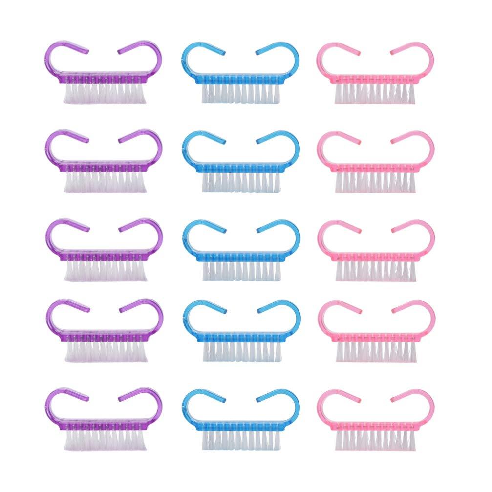 Minkissy 21Pcs Handle Grip Nail Brushes Hand Fingernail Brushes Professional Pedicure Brushes for Toes and Nails Cleaner (Pink, Purple, Blue) - BeesActive Australia