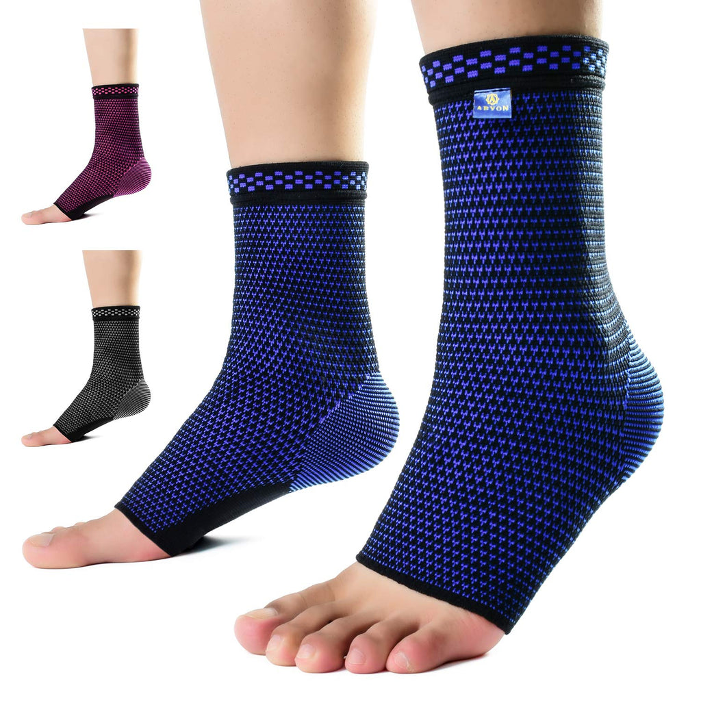 Ankle Compression Sleeve Socks (Pair) Made from Breathable and Sweat-Absorbing Elastic Blend for Plantar Fasciitis Pain Relief and Achilles Tendonitis Treatment.Foot Support for Reduce Swelling Recovery Ankle Pain,Ankle Brace for Men&Women Black-blue - BeesActive Australia