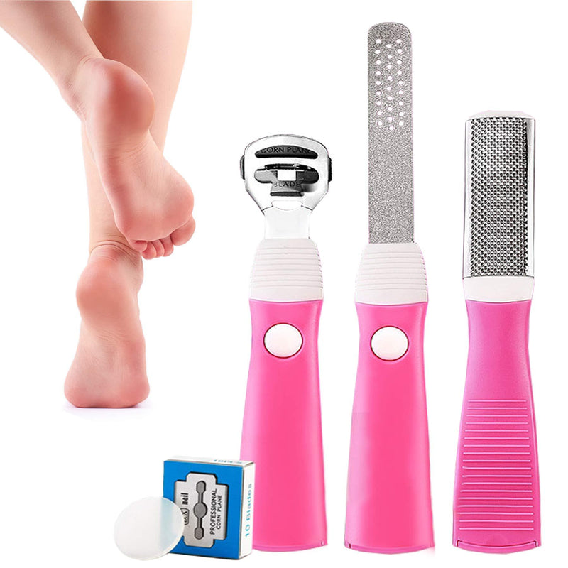 Happy will 5 in 1 Pedicure Kit Foot File Set Callus Shaver Foot Rasp Foot Scrubber for Removing Hard Coarse Skin Cracked Corns for Women Men Home Travel Foot Care Kit - BeesActive Australia