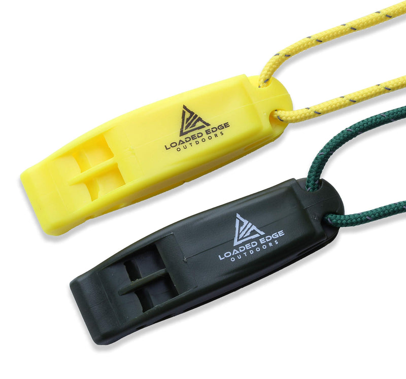 Safety Survival Whistle – Emergency Running Whistles with Lanyard (2 Pack) Green/Yellow - Extra Loud - Perfect for Hiking, Boating, Camping, Hunting, Biking & More – U.S. Veteran Owned Company - BeesActive Australia