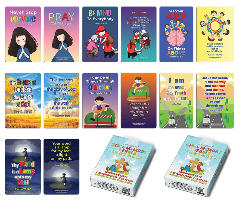 NewEights Christian Learning Cards - Bible Memory Verses Flash Cards (2-Deck) – Learning Day Care Classroom Nursery Home Teaching Supplementary Educational Card Pack for Parent Teachers Boys Girls Cards - Bible Trivia Playing Cards (2-deck) - BeesActive Australia