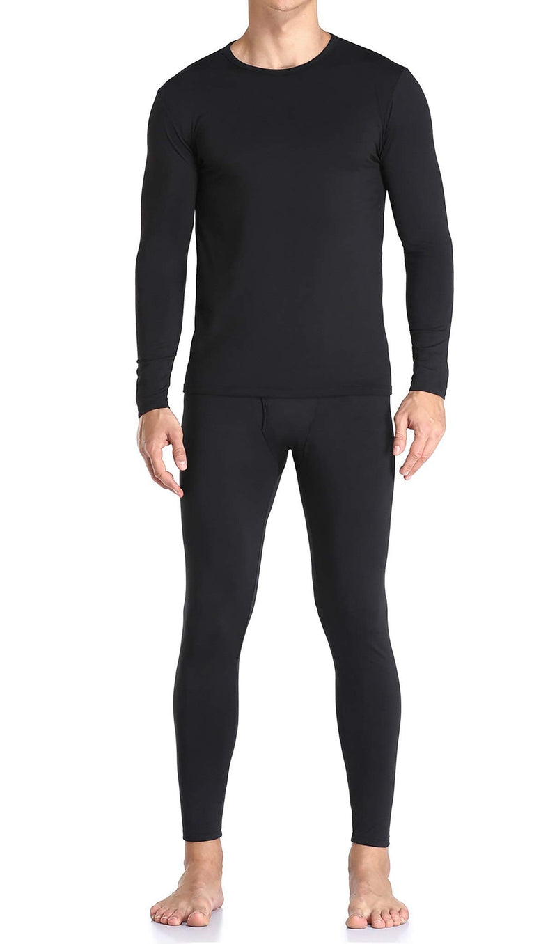 WEERTI Thermal Underwear for Men, Long Johns Base Layer Fleece Lined Top Bottom X-Small Black - BeesActive Australia