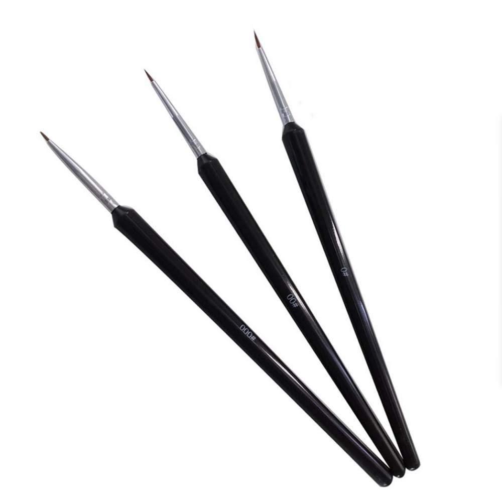 3 pcs Professional Nail Art Carving Pen Brush Kit, for Strokes, Details Painting, Blending, Elongated Lines etc - BeesActive Australia