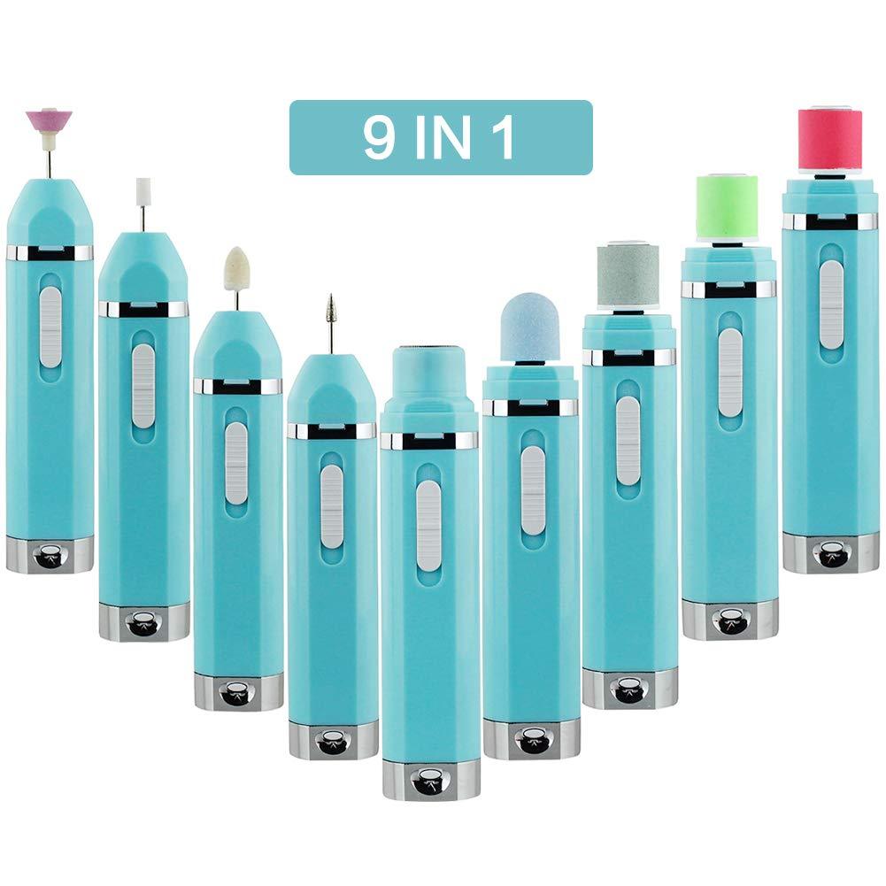 Manicure Drill Set Electric Nail File Facial Hair Remover for Women Portable Pedicure Shaver Waterproof Professional Nail File (A) - BeesActive Australia