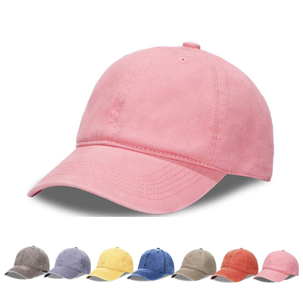 Unisex Adjustable Top Hats for Women Mens Baseball Caps Solid Baseball Hats Cotton Dad Hats Light Pink - BeesActive Australia