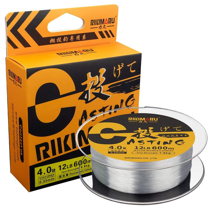 RIKIMARU Premium Monofilament Fishing Line-Strong and Abrasion Resistant Mono Line-Superior Nylon Material Fishing Line Clear 660Yds/0.14mm/3LB - BeesActive Australia