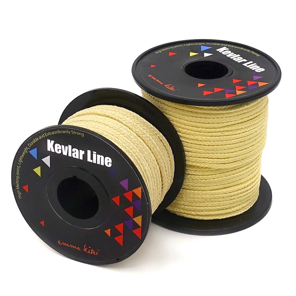 emma kites 100% Kevlar Braided String Utility Cord 100~2000lb High Strength, Abrasion/Flame Resistant, Tactical Survival Cord Fishing Tackle Assist Cord Model Rocket Paracord Trip Line Kite Bridles Camping Cordage All Yellow 100Lb | 1.0mm(Dia.)x100Ft - BeesActive Australia