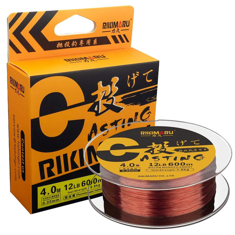 RIKIMARU Premium Monofilament Fishing Line-Strong and Abrasion Resistant Mono Line-Superior Nylon Material Fishing Line Wine Red 660Yds/0.14mm/3LB - BeesActive Australia