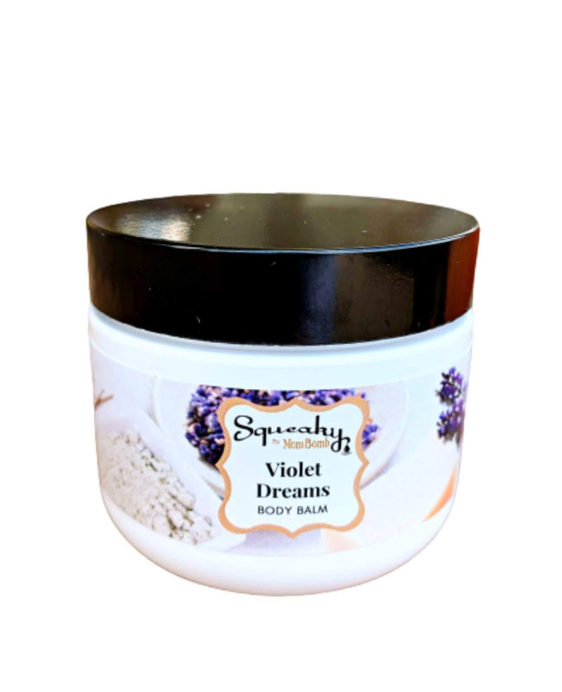 Violet Dreams Body Balm - powerful organic ingredients including luscious lavender heals, nourishes and restores. Squeaky by Mom Bomb's Violet Dreams Body Balm is the only way to pamper your dry skin. - BeesActive Australia