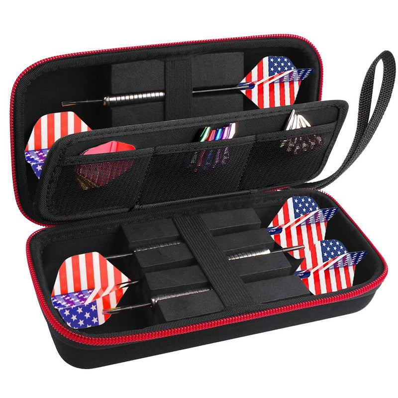 ALKOO Dart Case Holder Bag for 6 pcs Steel and Soft Tip Darts Set, Storage Organizer Holds 6 Darts and Tips, Shafts and Flights Accessories (Cases Only)- Black - BeesActive Australia
