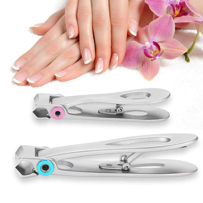 Nail Clipper Kit, 2 Pcs Stainless Steel Sharps Sturdy Trimmer Set Nail Finger Toe Clipper Cutter Trimmer Pedicure Manicure Tool for Thick Toenails or Toughs Fingernails - BeesActive Australia