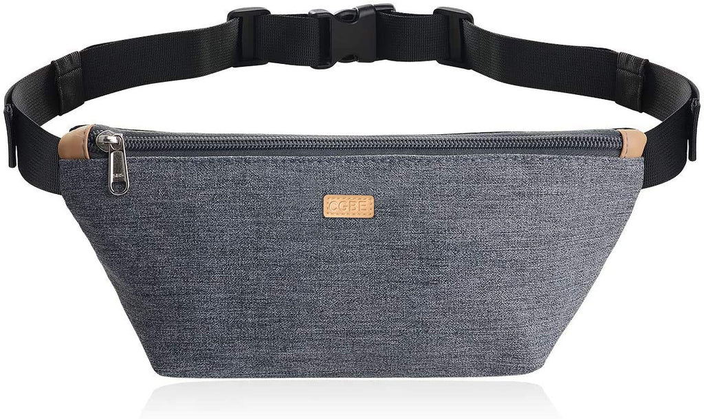CGBE Waist Bag for Women Men, Running Fanny Pack Belt Bag with Adjustable Strap for Casual Hiking Cycling Dog Walking Fishing Gray - BeesActive Australia
