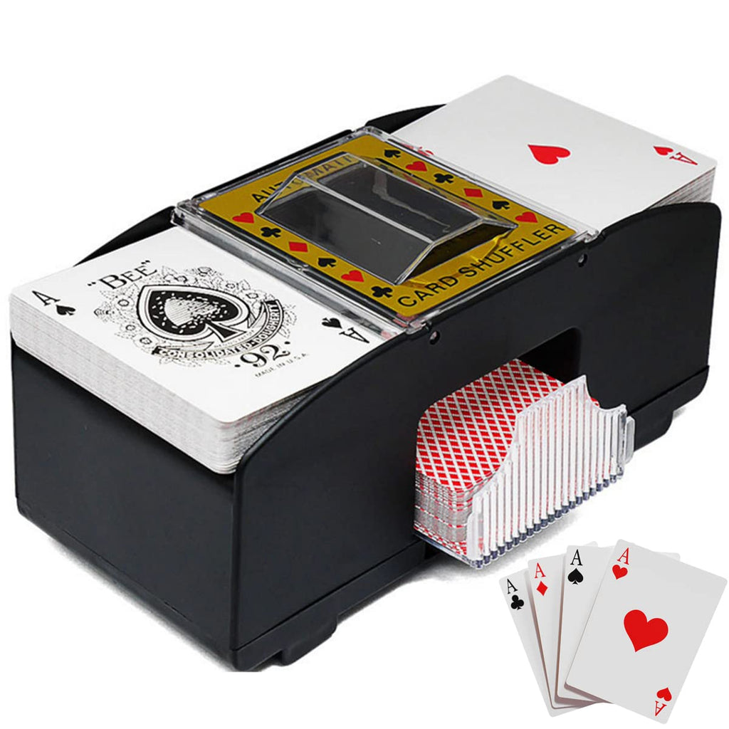 SOONHUA Card Shuffler Electronic,Automatic Card Shuffler 2 Deck,Battery Operated,Poker Card Shuffler Electric Shuffling Machine for Home Party Club - BeesActive Australia