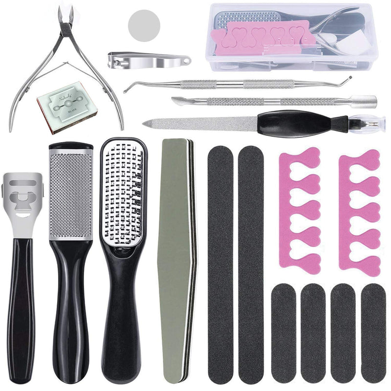 4pmla Pedicure Kit, 20 In 1 Professional Stainless Steel Exfoliation Calluses Foot File Set For Foot Care Men and Women - BeesActive Australia