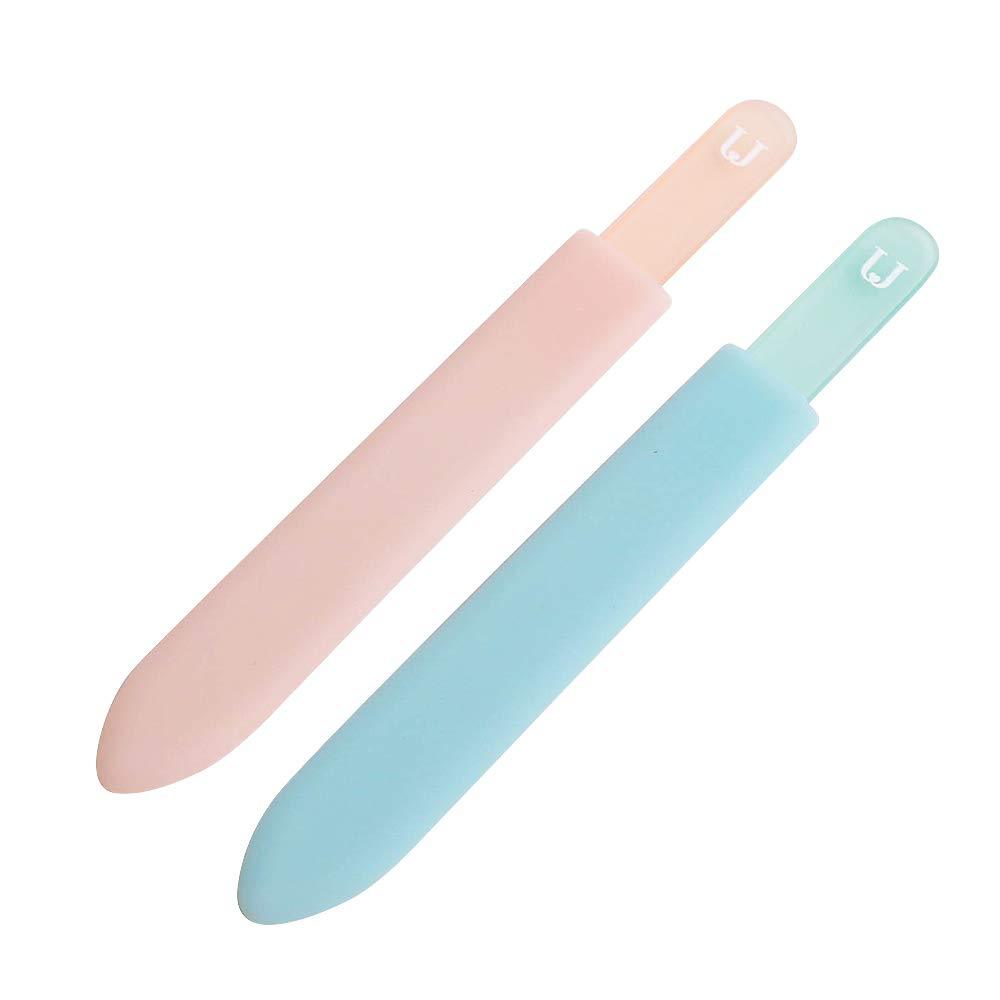 Nail File, Glass Nail File, Premium Fingernail File for Natural Nails,Crystal Nail File with Case,Professional Salon Manicure Nail Care Tool for Women Perfect Choice(Pink & Blue 2 PCS) - BeesActive Australia