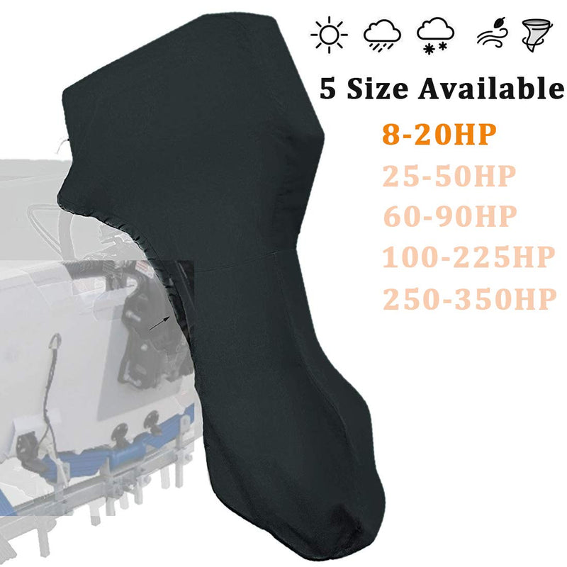 Softclub Outboard Motor Cover 8-20 HP, Full Outboard Engine Cover, Black 600D Waterproof Boat Motor Hood Cover - BeesActive Australia