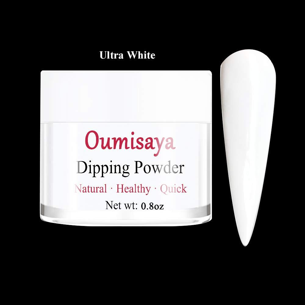 OUMISAYA Ultra White Nail Dip Powder Colors 1OZ(fl.oz) | DP028 Super White Color Dipping Powder French Nail Manicure | No Need of UV/LED Lamp to Cure | Easy to Use | for Natural Nails and Extensions - BeesActive Australia