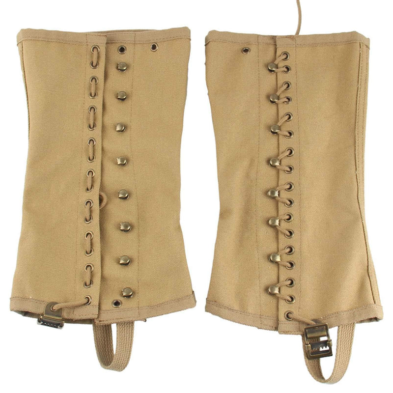SMONT WW2 US. M1936 Boot Gaiters Leggings Repro WWII Soldier Canvas Puttee for Hiking Climbing, Khaki/3R - BeesActive Australia
