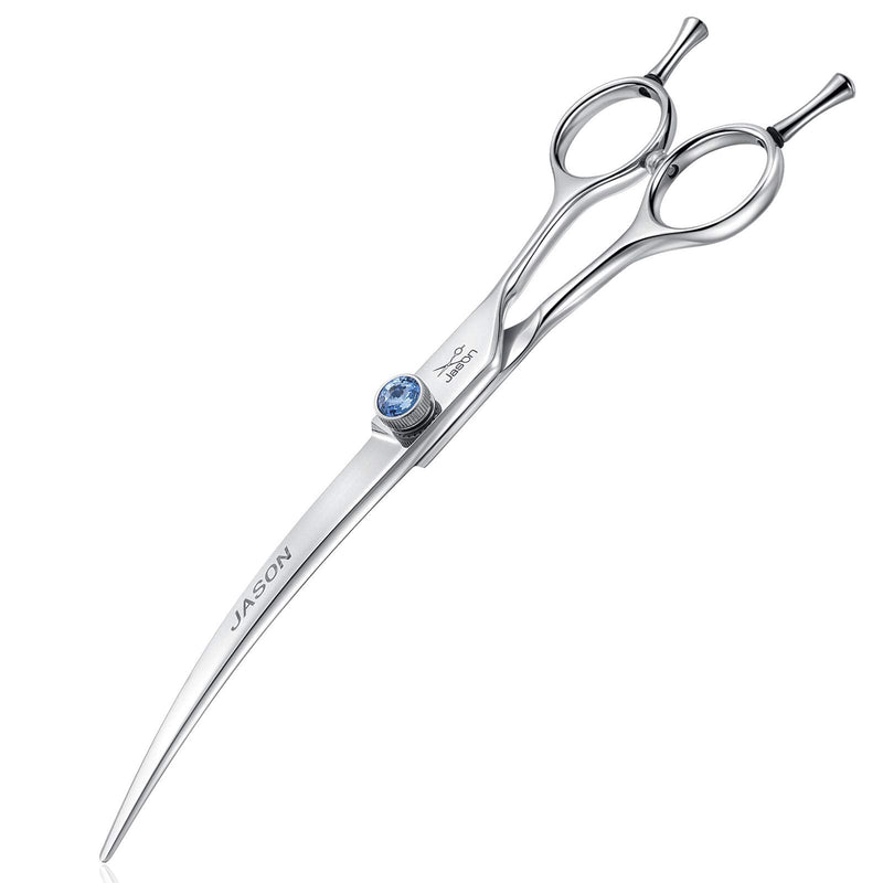 JASON Dog Grooming Thinning Blending Scissor, Ergonomic Pet Grooming Thinner Blender Shears Cat Trimming Texturizing Kit with Offset Handle and a Jewelled Screw Curved 7.0" - BeesActive Australia