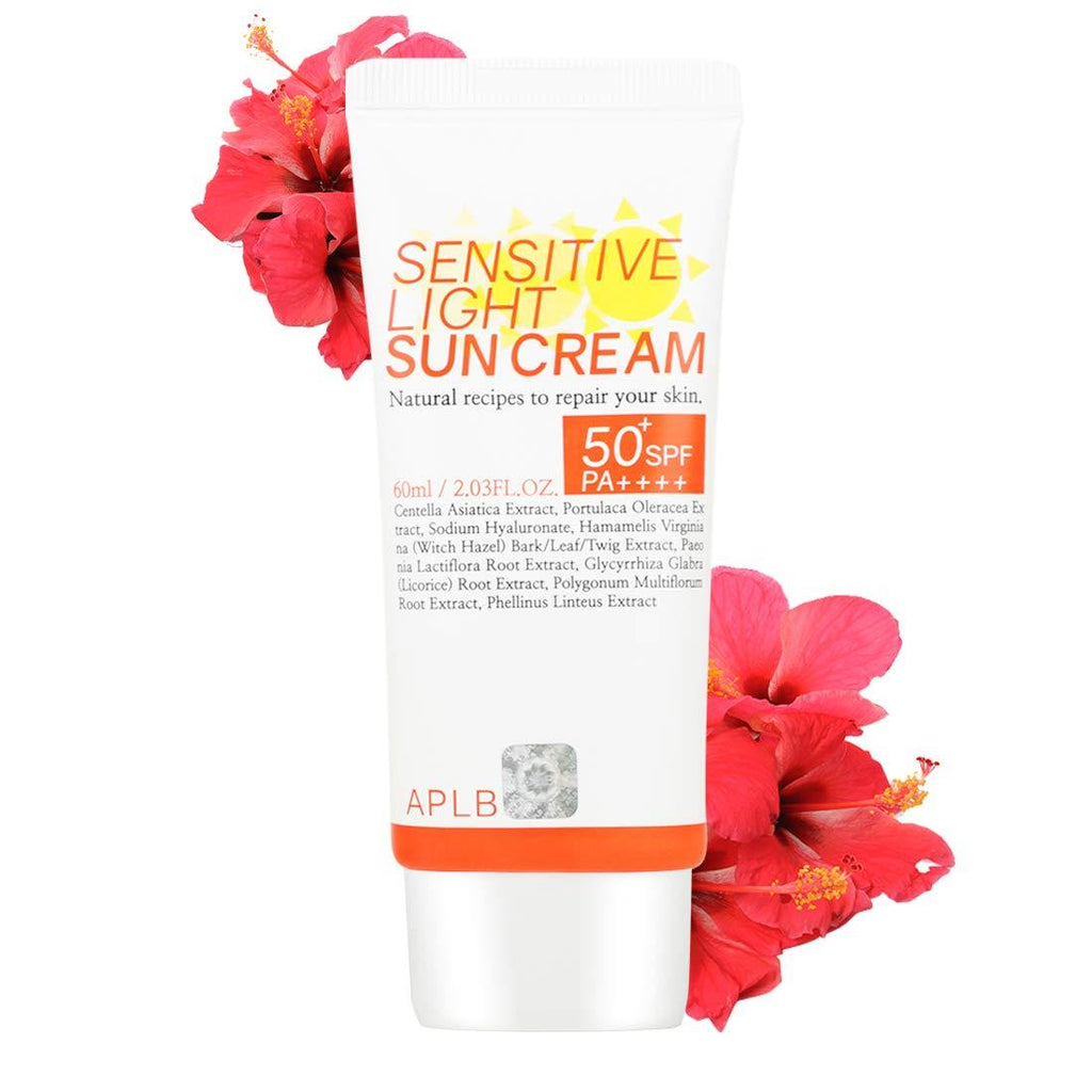 APLB Sensitive Light Sunscreen SPF 50+/PA++++ 2.03 fl. Oz (60ml) | Korean Skin Care, Sun Cream, Moisturizing Facial Sunscreen, Calming Soothing Cream | - BeesActive Australia