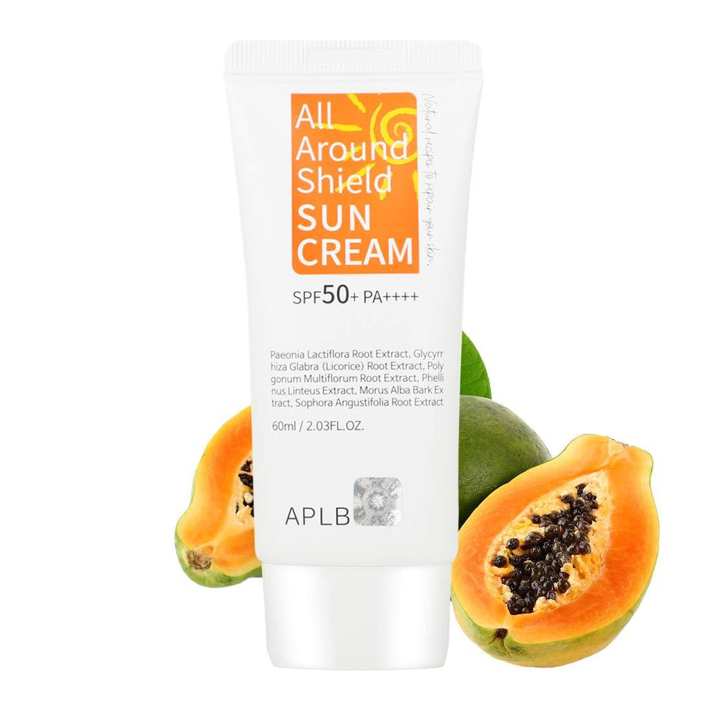 APLB All Around Shield Sunscreen, SPF 50+/PA++++ 2.03 fl. Oz (60ml) | Korean Skin Care, Sun Cream, Deep protection from sun damage (UVA & UVB rays), Hydrating and Caring for tightened pores | - BeesActive Australia