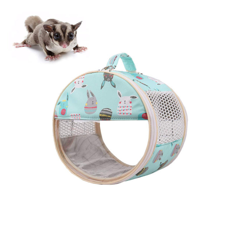 Wontee Small Pets Carrier Bag Portable Outdoor Travel Handbag for Hamster Rat Mice Baby Guinea Pig Chinchilla Hedgehog Squirrel Sugar Glider Small Parrots Medium Green - BeesActive Australia