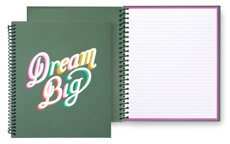 Kate Spade New York Green Large Spiral Notebook, 11" x 9.5" with 160 College Ruled Pages, Dream Big - BeesActive Australia