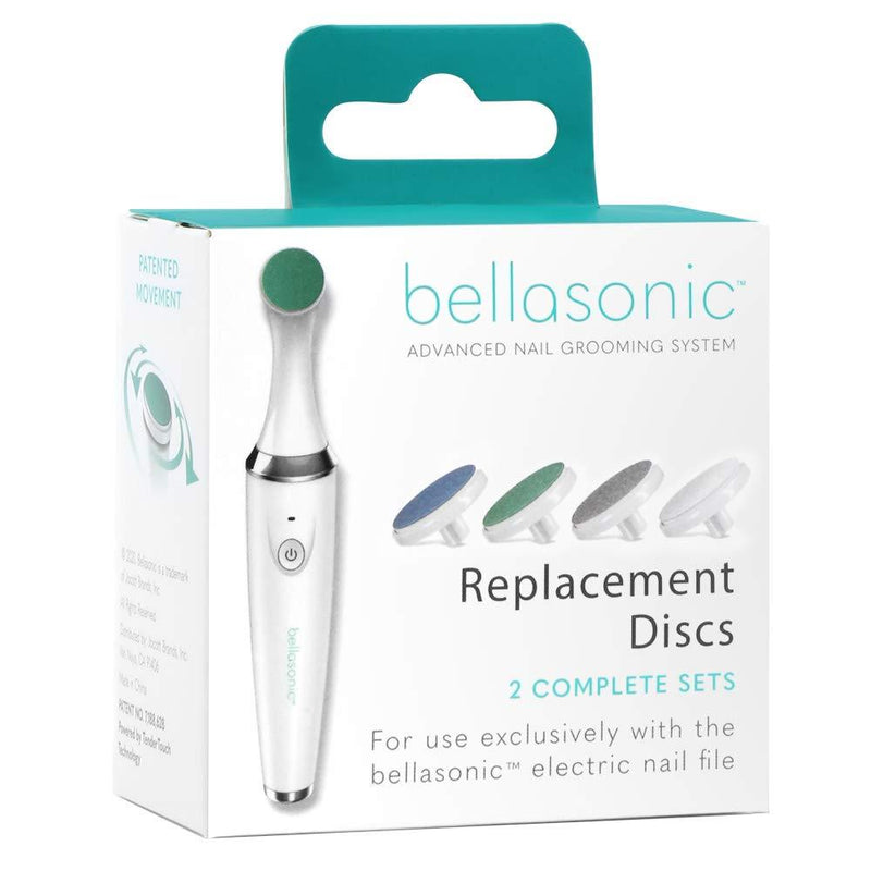 Replacement Discs for Bellasonic 4-in-1 Rechargeable Electric Nail File Set with Patented Oscillating Head – Shape, Smooth, Buff & Shine Nails | Remove Cuticles & Calluses (2 Sets) 2 Sets - BeesActive Australia