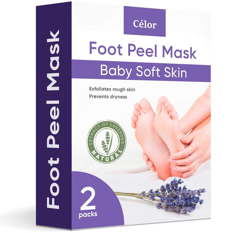 Foot Peel Mask - Foot Mask 2 Pack for Baby Feet and Remove Dead Skin - Baby Foot Peel Mask with Lavender and Aloe Vera Gel for Men and Women Feet Peeling Mask - BeesActive Australia