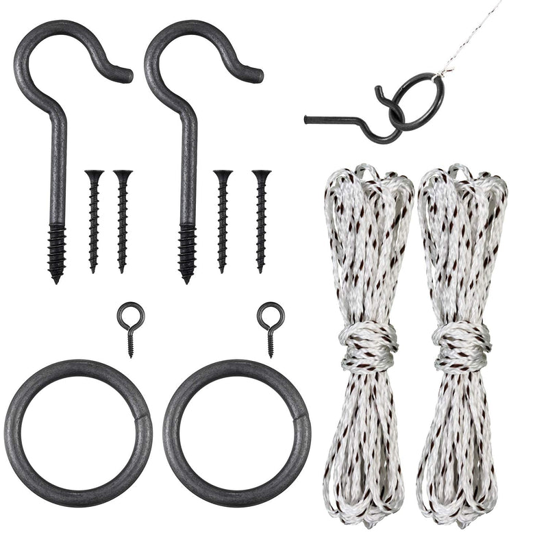 WHQXFDZ 2 Set Hook and Ring Swing Game Hardware Set,Include Nylon String,Mounting Screws,Ring and Iron Hook for DIY Indoor or Outdoor Family Fun - BeesActive Australia