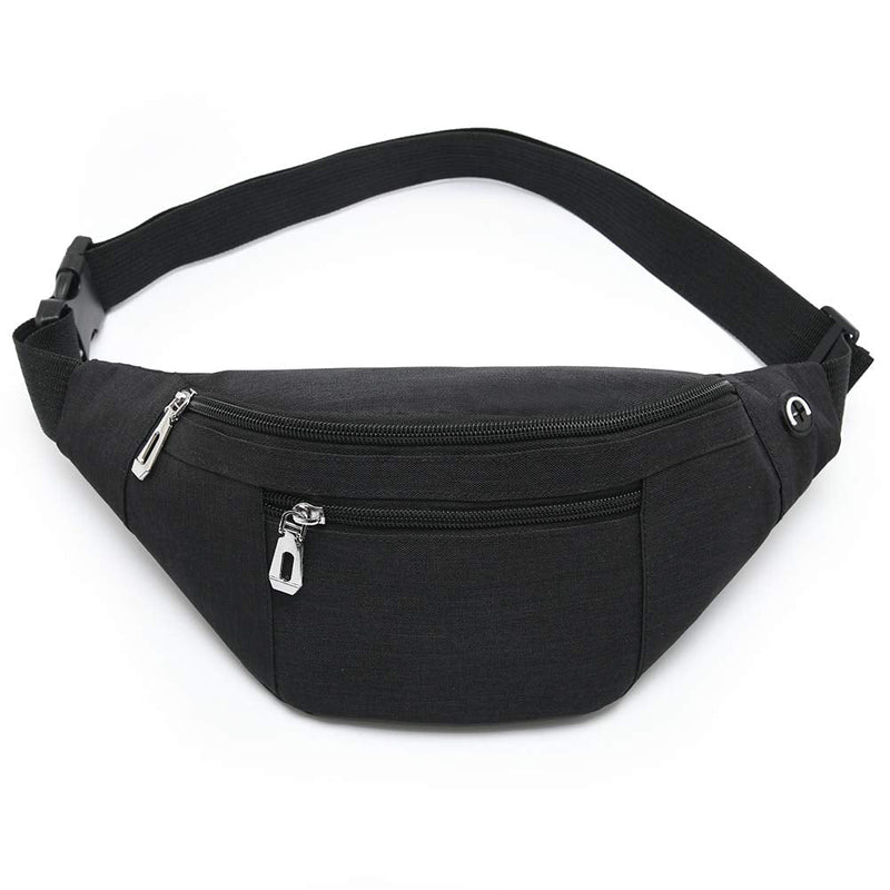 Fanny Pack for Men & Women, Fashion Waterproof Waist Packs with Adjustable Belt, Casual Bag Bum Bags for Travel Sports Running. 2-Black - BeesActive Australia
