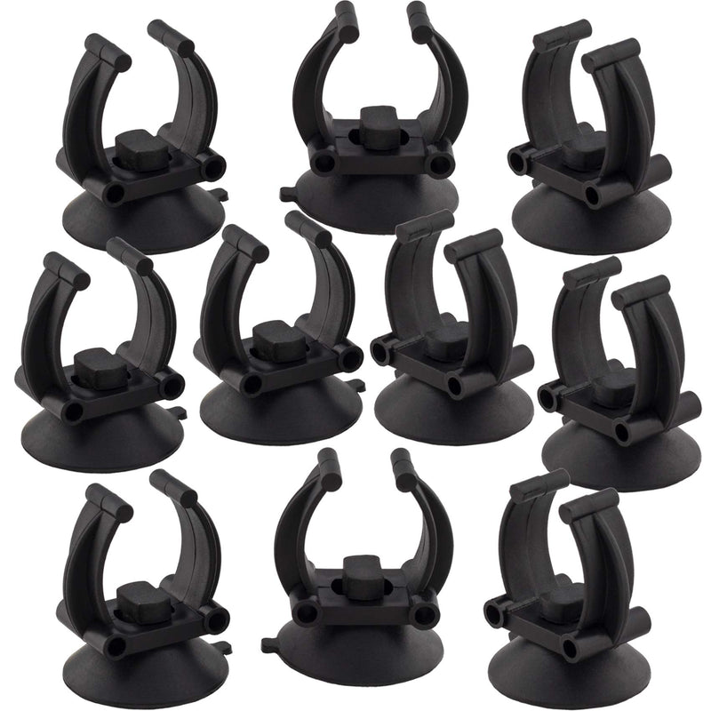 OIIKI 10 PCS Aquarium Heater Suction Cups with Clips, Air Hose Tube Holders Clamps for Fish Tank Black - BeesActive Australia