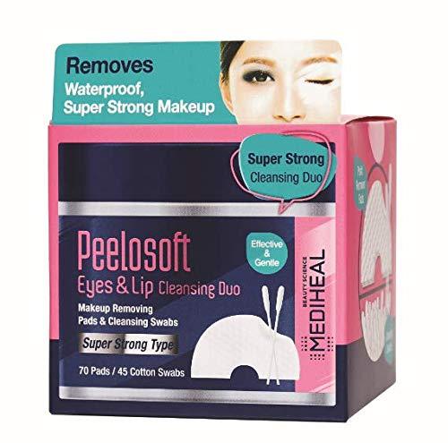 Mediheal Peelosoft Eyes & Lip Cleansing Duo, One-step Makeup Remover [Super Strong Type] 88g+8g (70 pads / 45 Clean-swaps) - BeesActive Australia