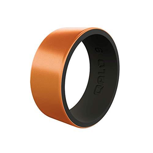 QALO Men's Metallic Strata Silicone Wedding Ring Collection Copper 9 - BeesActive Australia