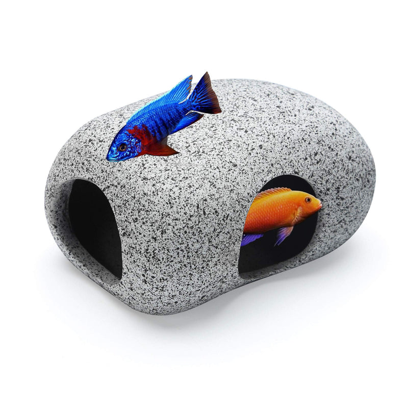 SpingSmart Aquarium Hideaway Rocks for Aquatic Pets to Breed, Play and Rest, Safe and Non-Toxic Fish Tank Ornaments, Ceramic Decor Rocks for Aquascape 3.7"x2.7"x2"(1pc) - BeesActive Australia