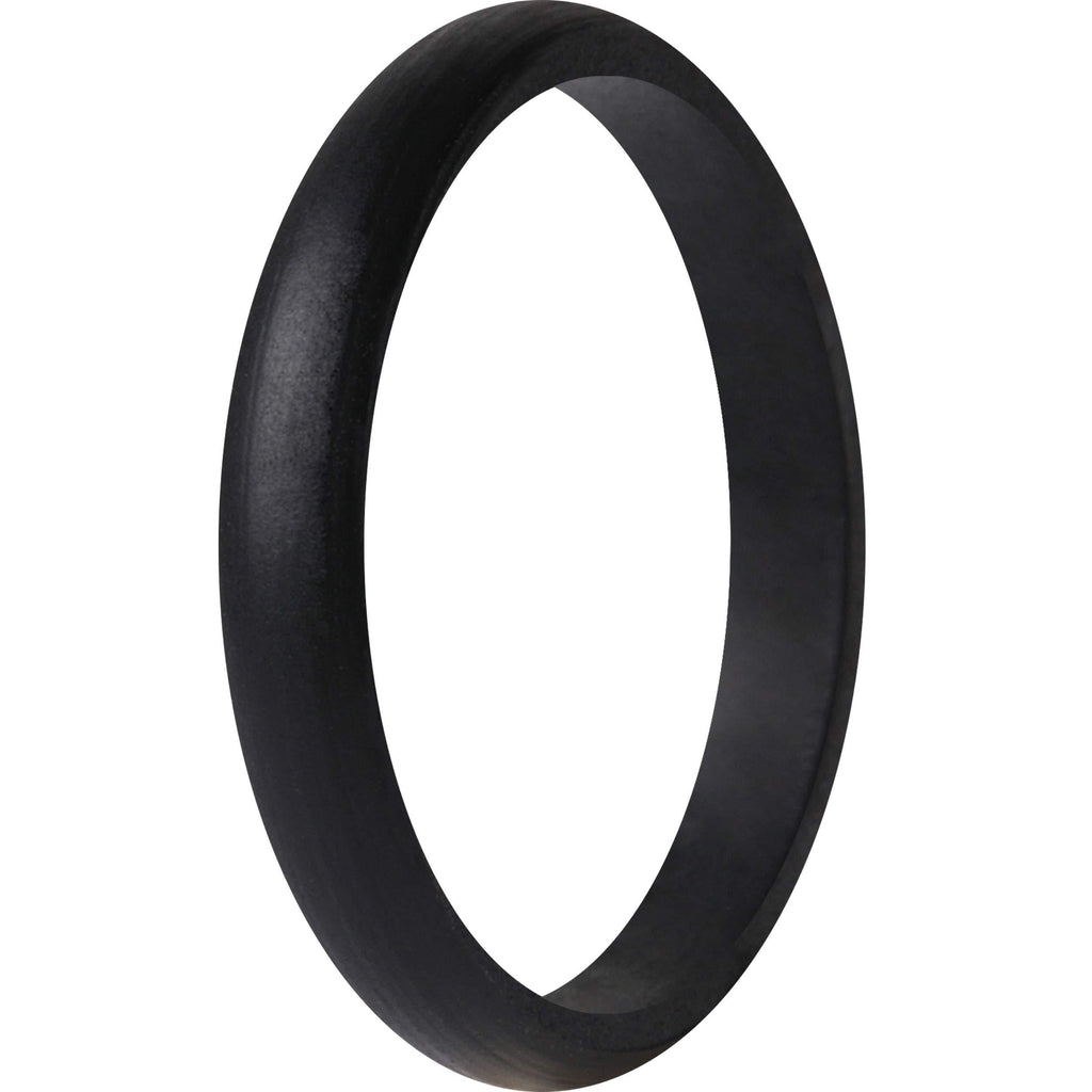 ThunderFit Women's Thin and Stackable - Silicone Rings Wedding Bands 2.5mm Width - 2mm Thick 1 Ring - Black 3.5 - 4 (14.9mm) - BeesActive Australia
