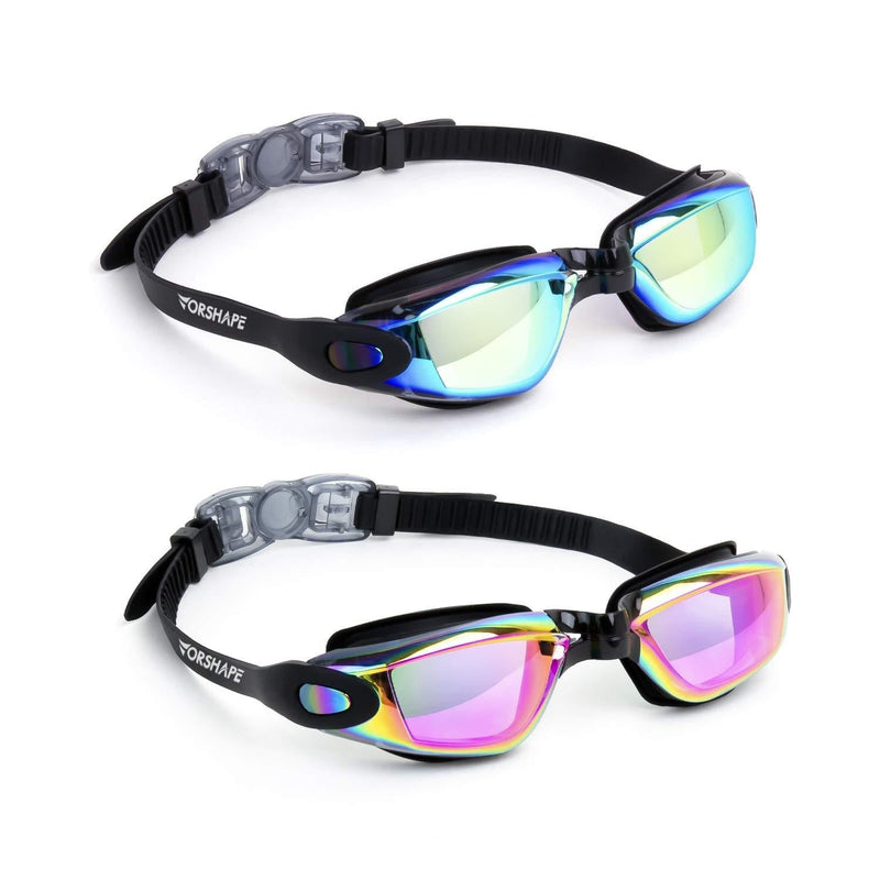 Vorshape Swim Goggles Pack of 2 Swimming Goggle No Leaking Anti Fog UV Aqua & Black Pink - BeesActive Australia