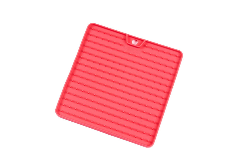 Messy Mutts & Cats Silicone Reversible Interactive Feeding and Licking Mat | 5.5” x 5.5” | Slow Feeder for Boredom & Anxiety | Lick Pad for Cats & Small Dogs | Watermelon - BeesActive Australia