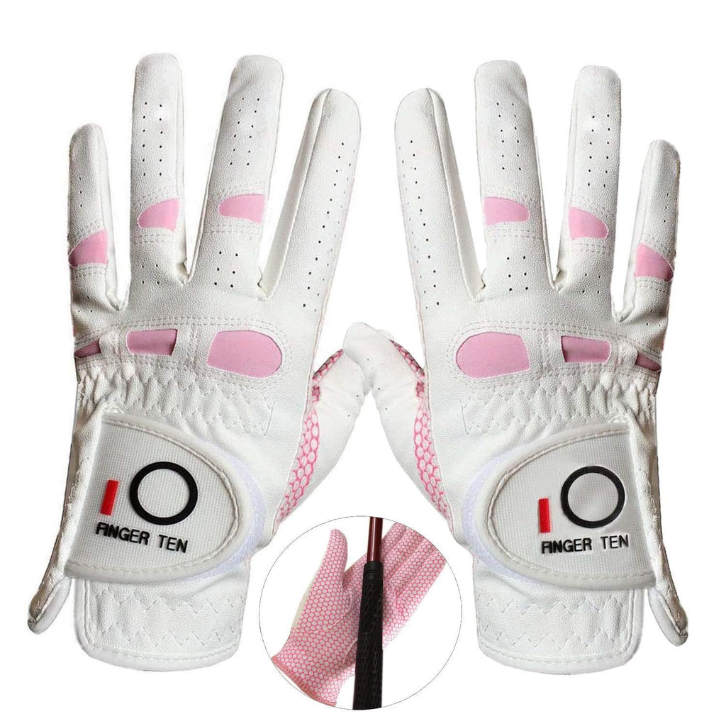 Amy Sport Golf Gloves Women Left Hand Right All Weather Rain Grip Value 2 Pack, Ladies Soft Pink Glove Lh Rh Both Hand Fit Size Small Medium Large XL 1 Pair - BeesActive Australia