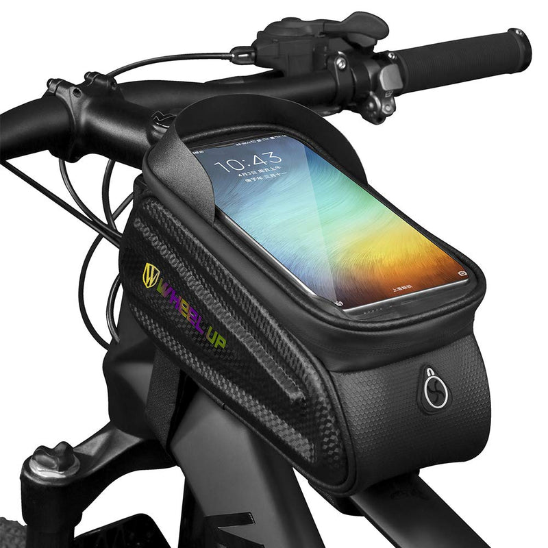 WATERFLY Bike Frame Bag - Waterproof Bike Phone Mount Handlebar Bag Phone Holder Bicycle Accessories for iPhone X/8/7 plus/7/6s/6 plus/5s Black 1 - BeesActive Australia