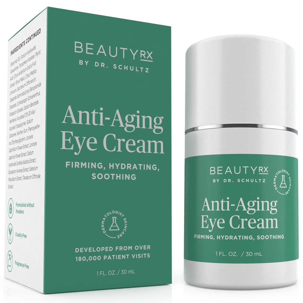 BeautyRx by Dr. Schultz Eye Cream for Dark Circles, Bags, Wrinkles & Puffiness. Best Firming Under & Around Eyes Anti-Aging & Moisturizing Treatment with Vitamin C, Hyaluronic Acid & Green Tea (1 oz) - BeesActive Australia