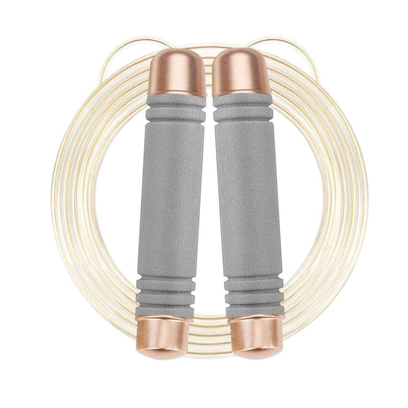 TEELY Jump Rope, Adjustable Skipping Rope Tangle-Free with Ball Bearings Rapid Speed, Memory Foam Handles Ideal for Men, Women and Kids grey - BeesActive Australia
