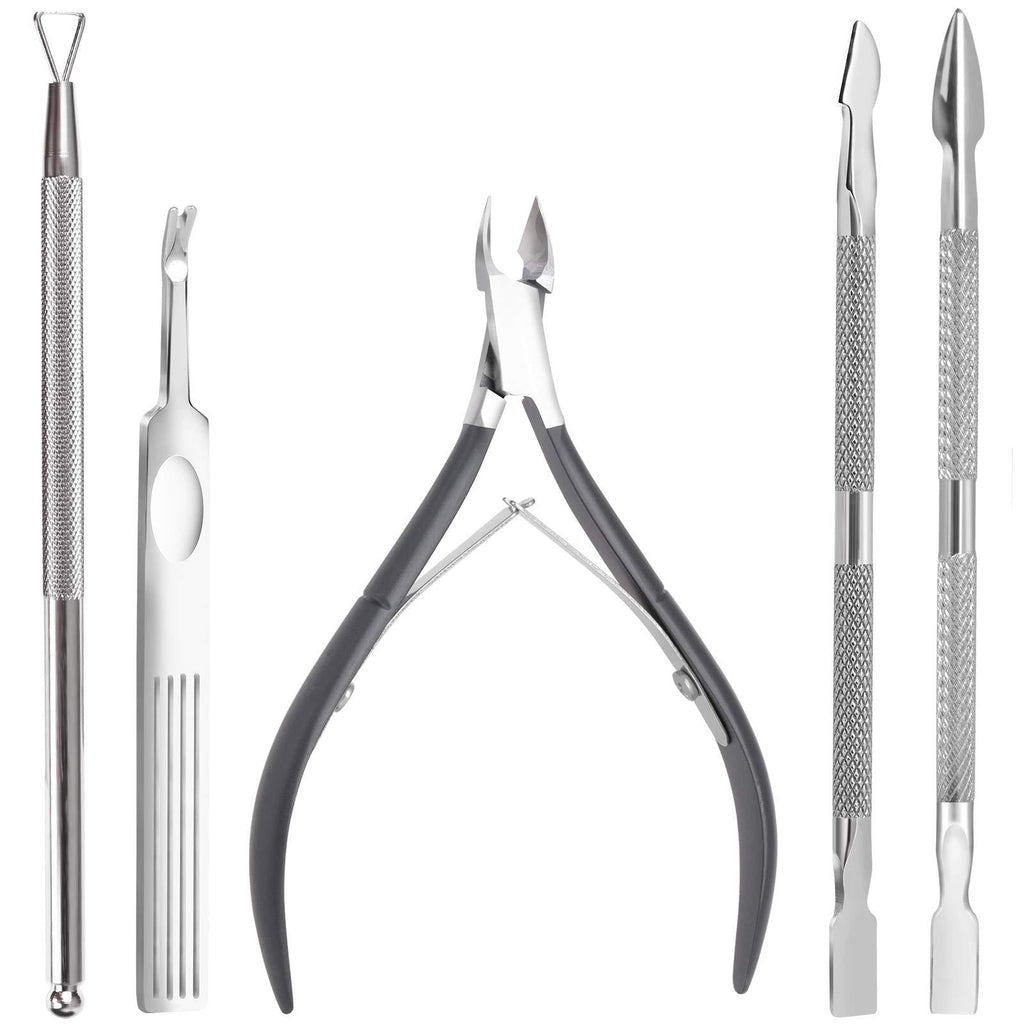 Nail Cuticle Tools, Cuticle Trimmer Nipper With Cuticle Pusher, Cuticle Cutter Nail Scraper And Cuticle Fork, 5Pcs Teenitor 100% Stainless Steel Nail Manicure Nail Polish Removal Tools - BeesActive Australia